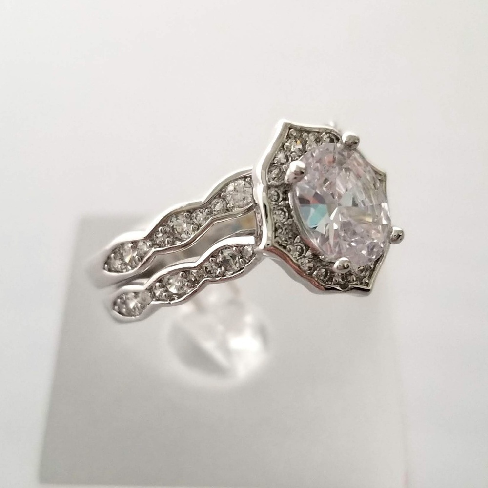 Antique Style Sterling Ring Set - Picture 6 of 7